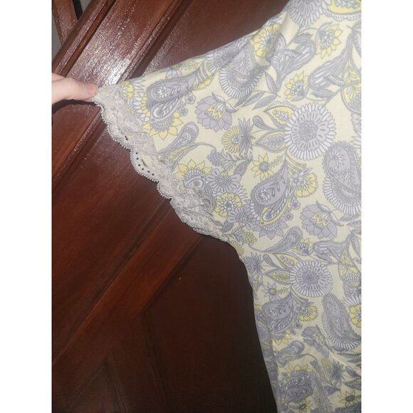 secret Treasures Womens Floral Lace Trim Nightgown Size L Yellow & Gray - Picture 3 of 8